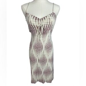 Free People Cream and Purple Midi Dress Size S